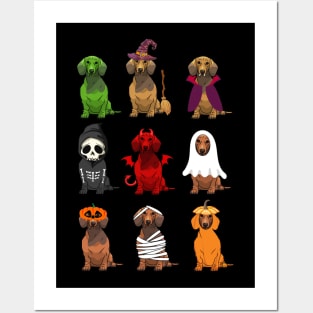 Dachshunds Halloween Funny Dachshunds Costume Posters and Art